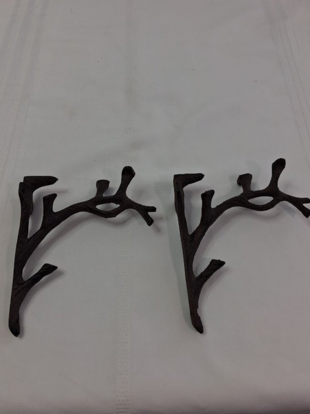 Vintage Cast Iron Tree Branch Shelf Brackets